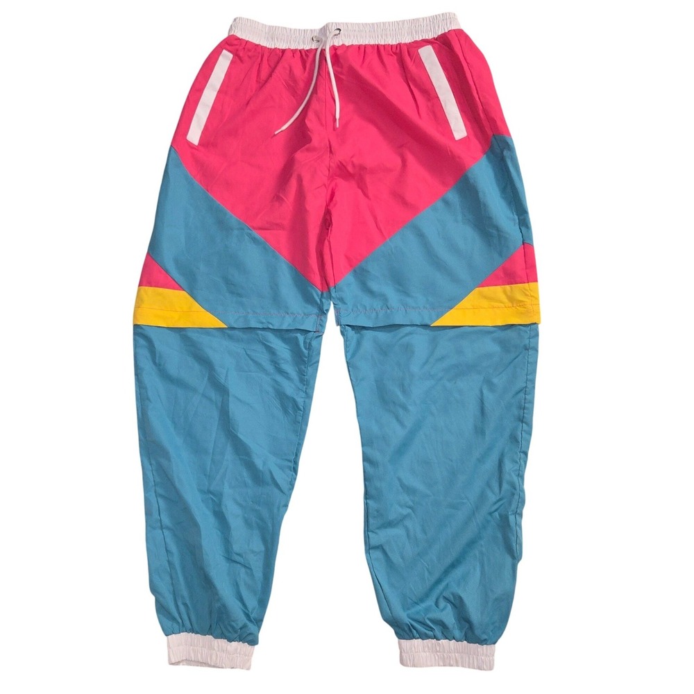 Funny Guy Colorblock Windbreaker Pants L Retro 80s 90s Nylon‎ Track Joggers